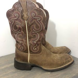 Ariat Womens Quickdraw Square  Boot Brown Size 7
